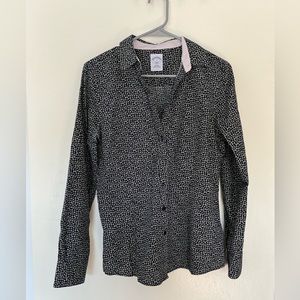 Small Black & White Floral Brooks Brothers Button Down